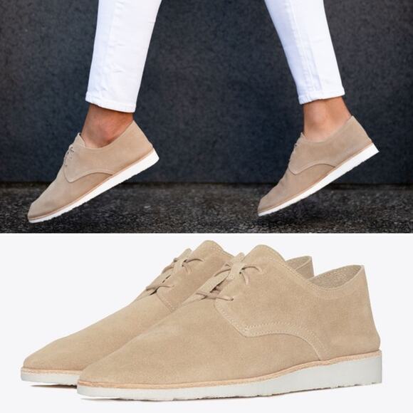 Nisolo Shoes - Nisolo Sedona Lightweight Derby Stone Suede Oxfords Women’s Shoes Leather 8.5
